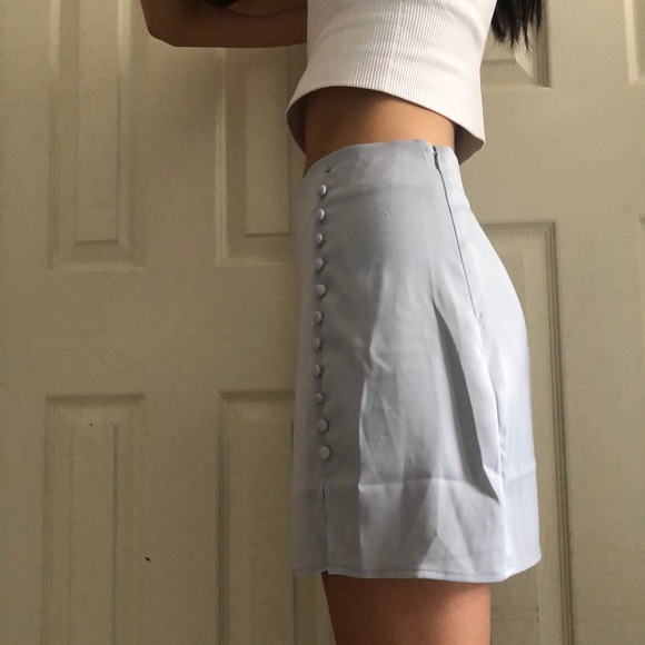 Forever 21 Baby Blue Satin Miniskirt - Picture 2 of 8